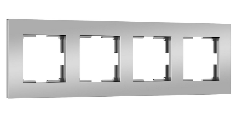 Werkel - W0042965Рамка на 4 поста Slab (серебро матовый)