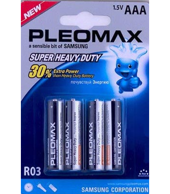 Батарейка AAA Pleomax R03 BP4 (кратно 4)