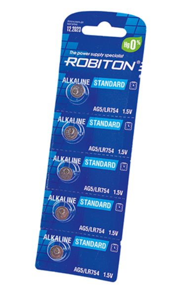 Батарейка &quot;таблетка&quot; ROBITON STANDARD AG5 BL5 (кратно 5)