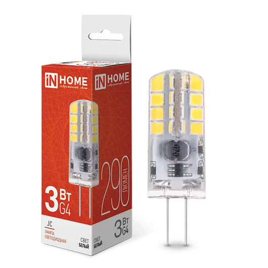 Светодиодная лампа IN HOME G4 LED JC 3Вт 12В  4000К 290Лм