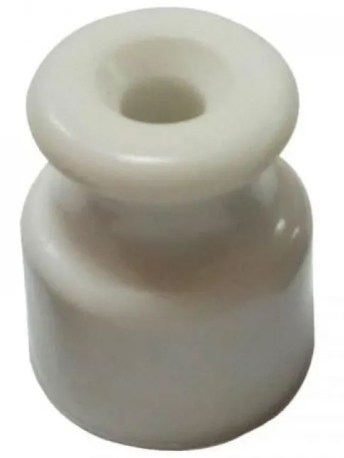 РД Белый Изолятор пластик для наружного монтажа электропровода для двойного провода  D 20x23  (Упаковка 100 шт.)