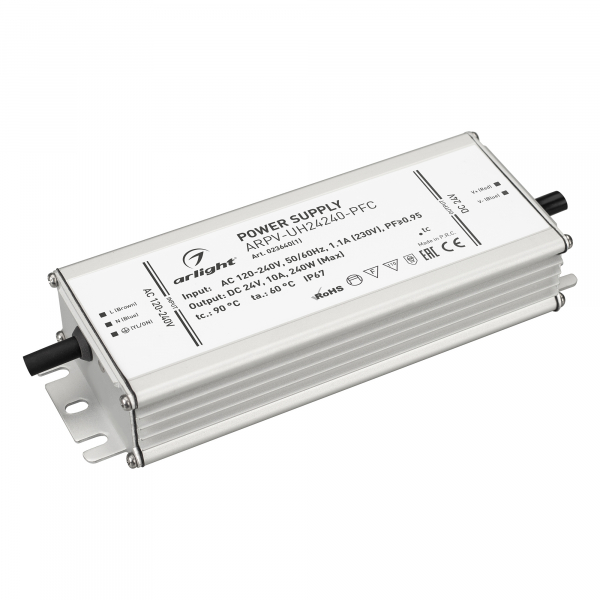 Arlight Драйвер 24V 240Вт IP67 188х68х39 ARPV-UH24240-PFC (24V, 10.0A, 240W)