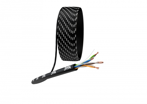 Кабель информационный U/UTP кат.5е 4x2x24AWG(0,50мм) 305м (медь) PE OUTDOOR solid черный  витая пара ЭРА