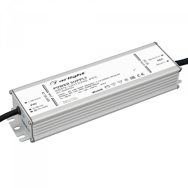 Arlight Драйвер 12V 240Вт IP67 188x67,5x38,5 ARPV-UH12240-PFC (12V, 20.0A, 240W) Гарантия 7 лет