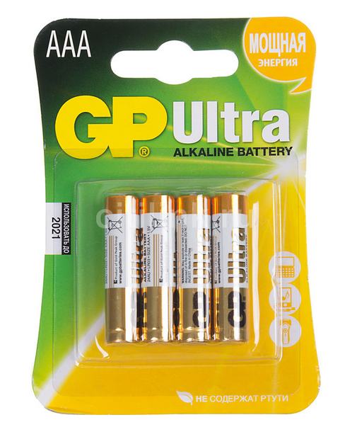 Батарейка AAA GP 24AU /LR03 BP4 Ultra (кратно 4)