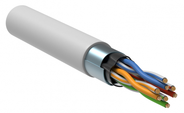 Кабель информационный F/UTP категория 5е 4х2х24AWG(0,48мм) 305м (медь) LSZH solid белый GENERICA (кратно 305)