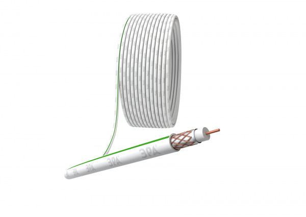SAT 703 B, Cu/(оплётка Cu 75%), 75 Ом (бухта 20м), кабель белый ЭРА