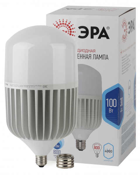 Светодиодная лампа ЭРА STD LED POWER T160-100W-4000-E27/E40 Е27 / Е40 100 Вт колокол нейтральный белый свет
