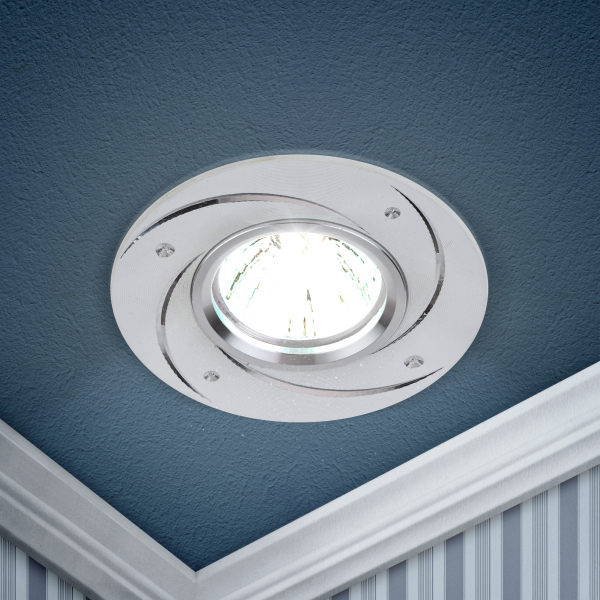 Свет-к точечный  ЭРА KL43 WH/1  литой  &quot;алюминевый &quot; MR16,12V/220V, 50W белый (100/2100)