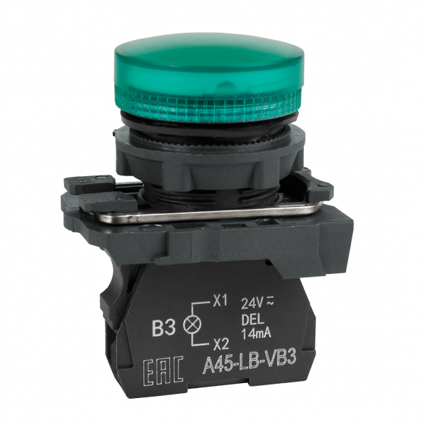Сигнальная лампа OptiSignal D22 C5-L-B3 зеленая пластик 24VAC/DC XB5AVB3 (кратно 1)