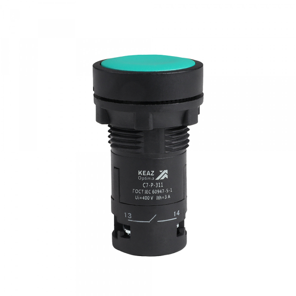 Кнопка OptiSignal Compact D22 С7-P-311 зеленая 1НО+1НЗ XB7NA35 (кратно 1)