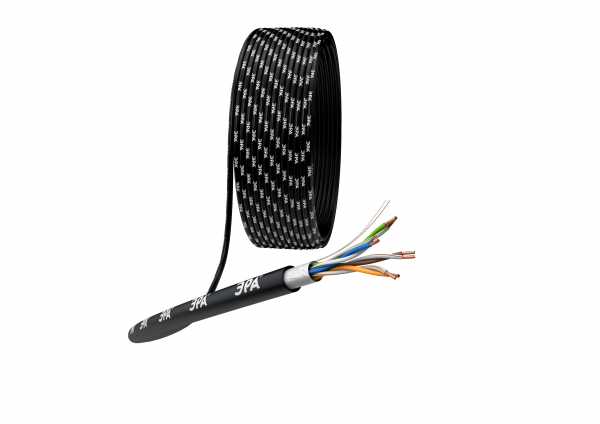 Кабель информационный F/UTP категория 5е 4x2x24AWG(0,475мм) 305м (медь) PE OUTDOOR SIMPLE solid черный ЭРА