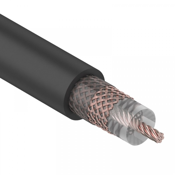 Кабель радиочастотный RG-213, 50 Ом, Cu/Cu, 96%, бухта 100м, черный