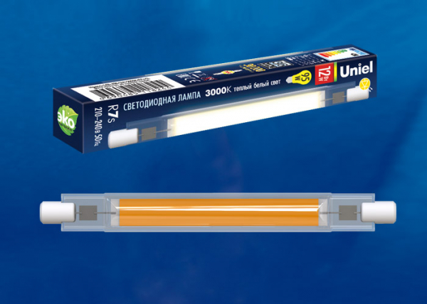 Светодиодная лампа UnielLED-J118-12W/3000K/R7s/CL GLZ07TR 3000К